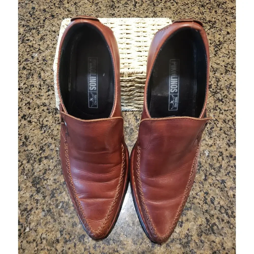 Vintage 90s Pikolinos Puerto Rico Leather slip on Loafers Shoes EU 38 US W 7.5
